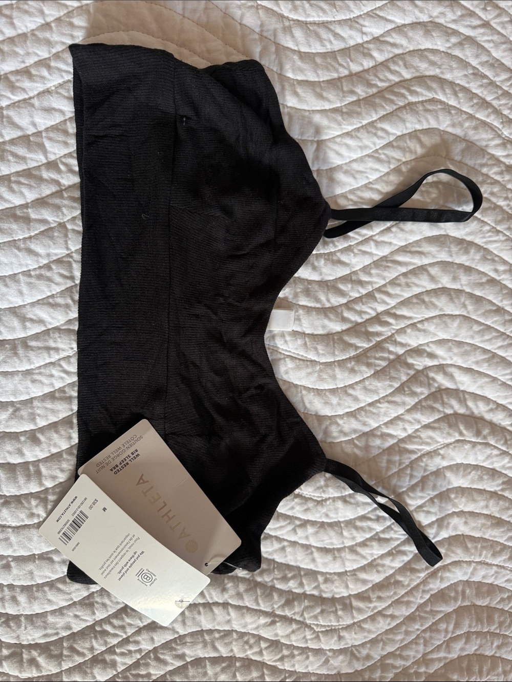 Athleta Black Ribbed Minimal Bralette
